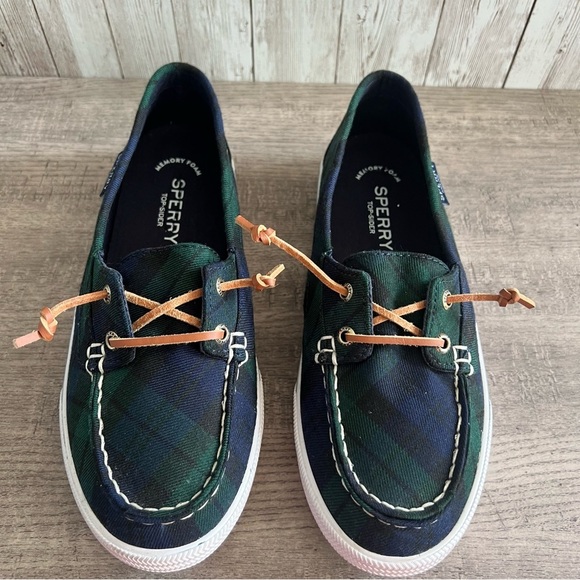 Sperry Shoes - Sperry Lounge Away Blackwatch Plaid Slip On Boat Shoe Sneakers 7.5